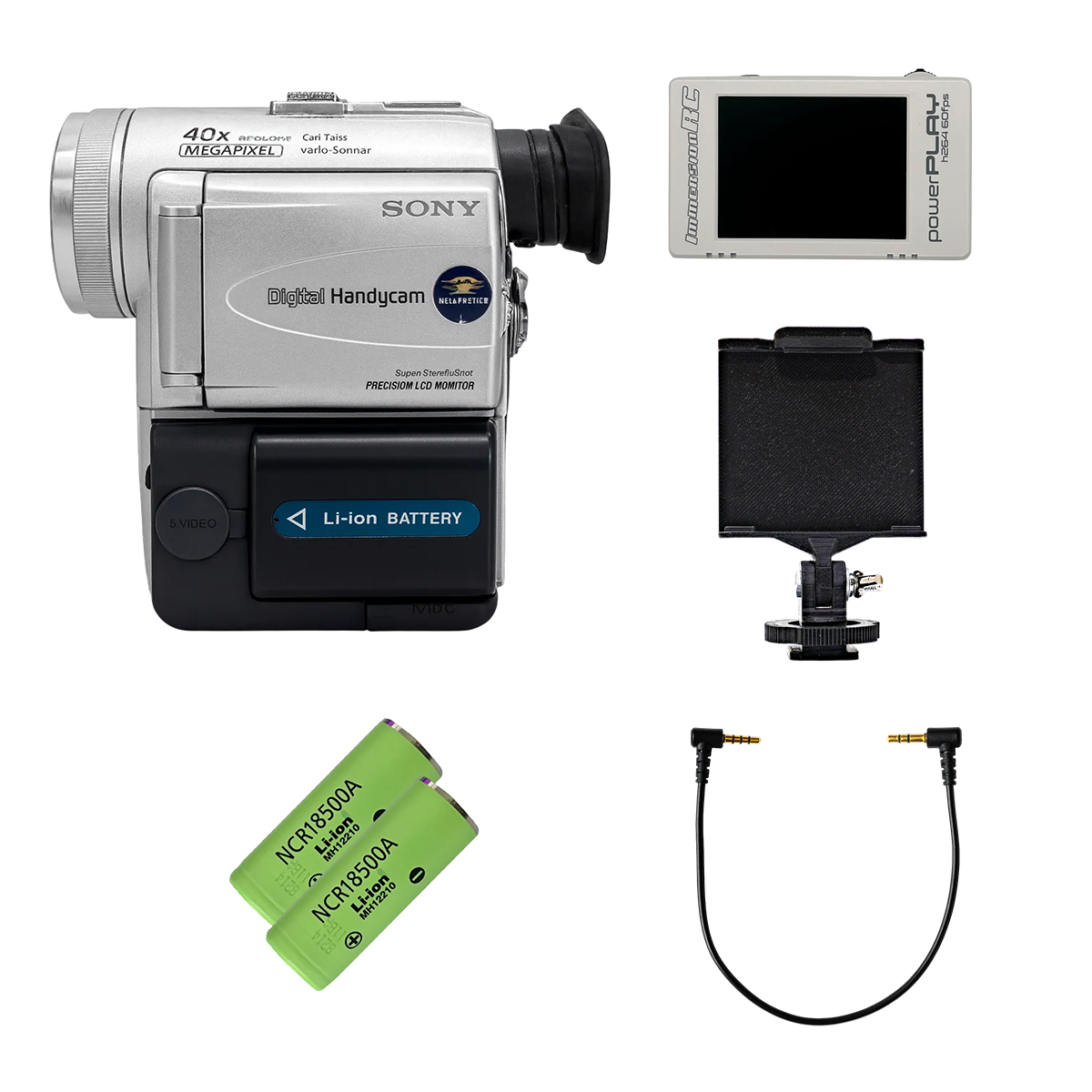 Kit completo de videocámara sin cinta (Sony DCR-PC100 + PowerPlay) – Lista para grabar (sin batería ni cargador)