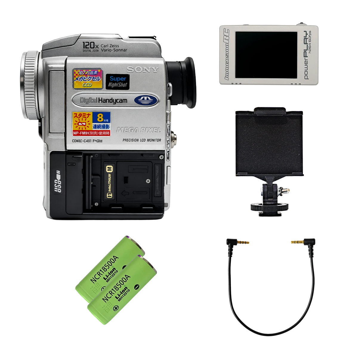 Tapeless Camcorder Complete Set (Sony DCR-PC110 JAPAN + PowerPlay) – Ready to Record (without battery & charger)