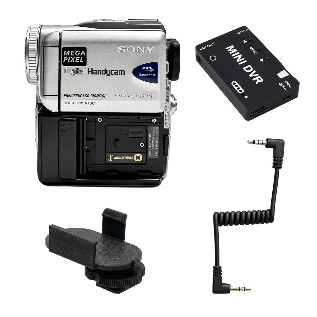Tapeless Camcorder Complete Set (Sony DCR-PC101 JAPAN + MiniDVR) – Ready to Record (without battery & charger)