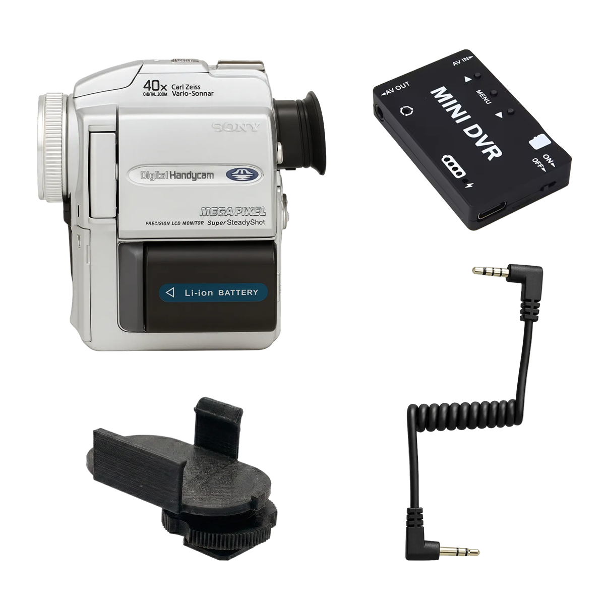Tapeless Camcorder Complete Set (Sony DCR-PC110E + MiniDVR) - Ready to Record (without battery & charger)