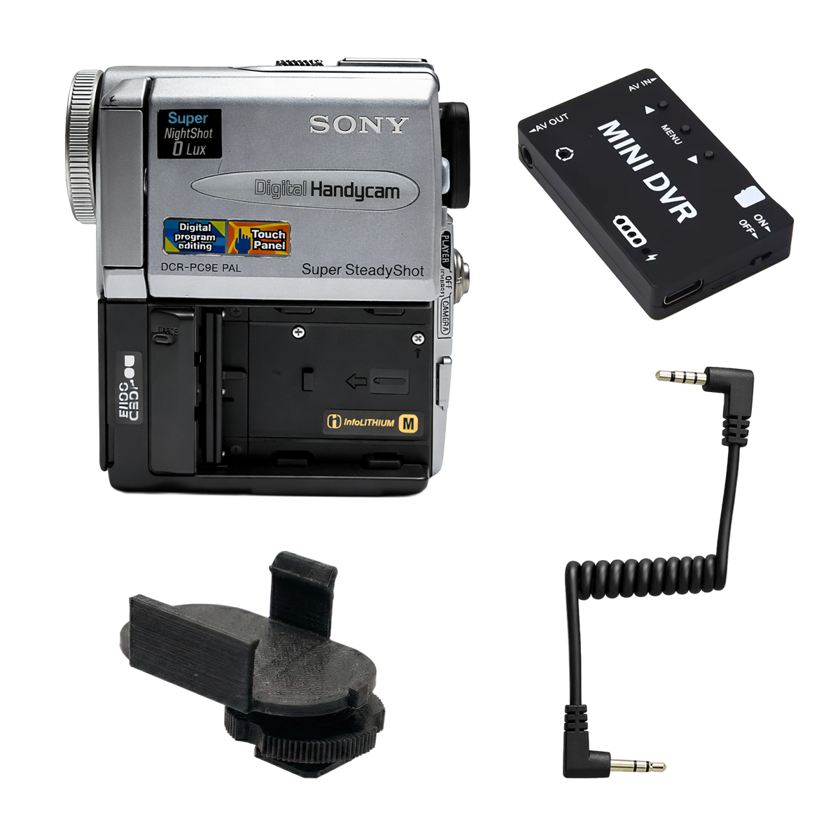 Tapeless Camcorder Complete Set (Sony DCR-PC6E + MiniDVR) – Ready to Record (without battery & charger)