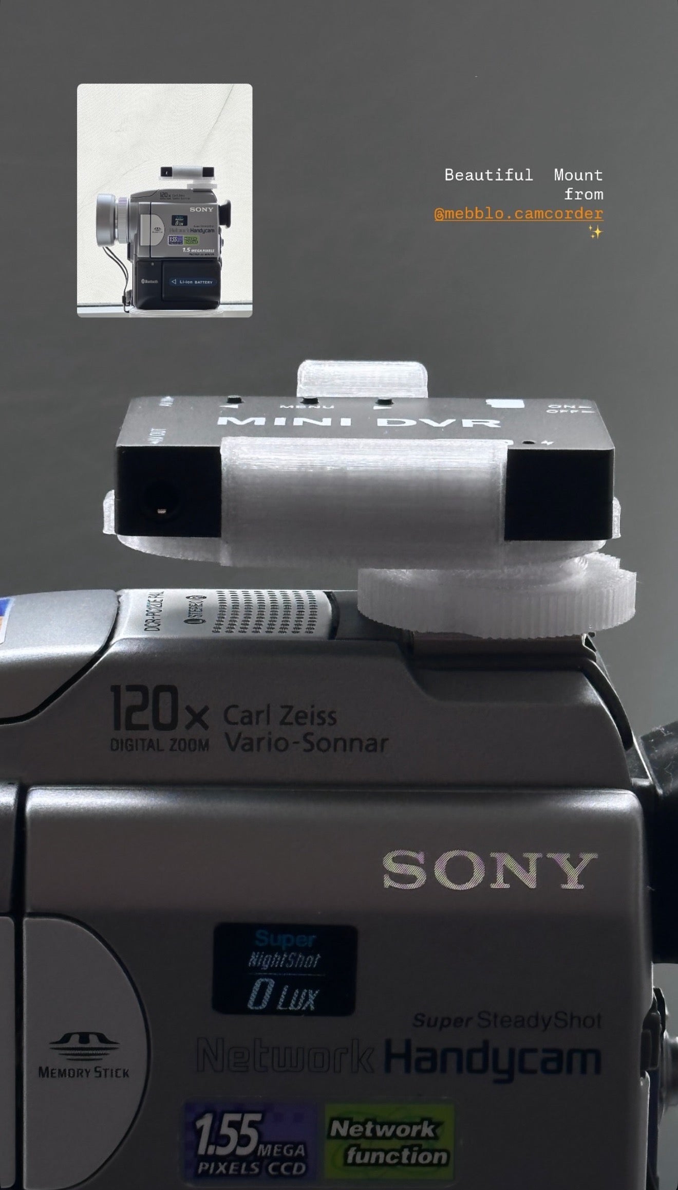 Mebblo transparent MiniDVR Mount