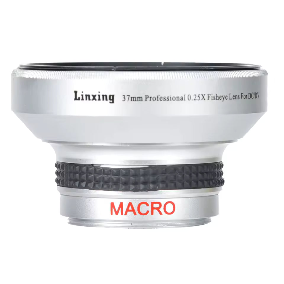 37mm Fisheye & Macro Lens 2-in-1 – 0.25x Wide Angle Adapter – Lightweight Video Camera Lens