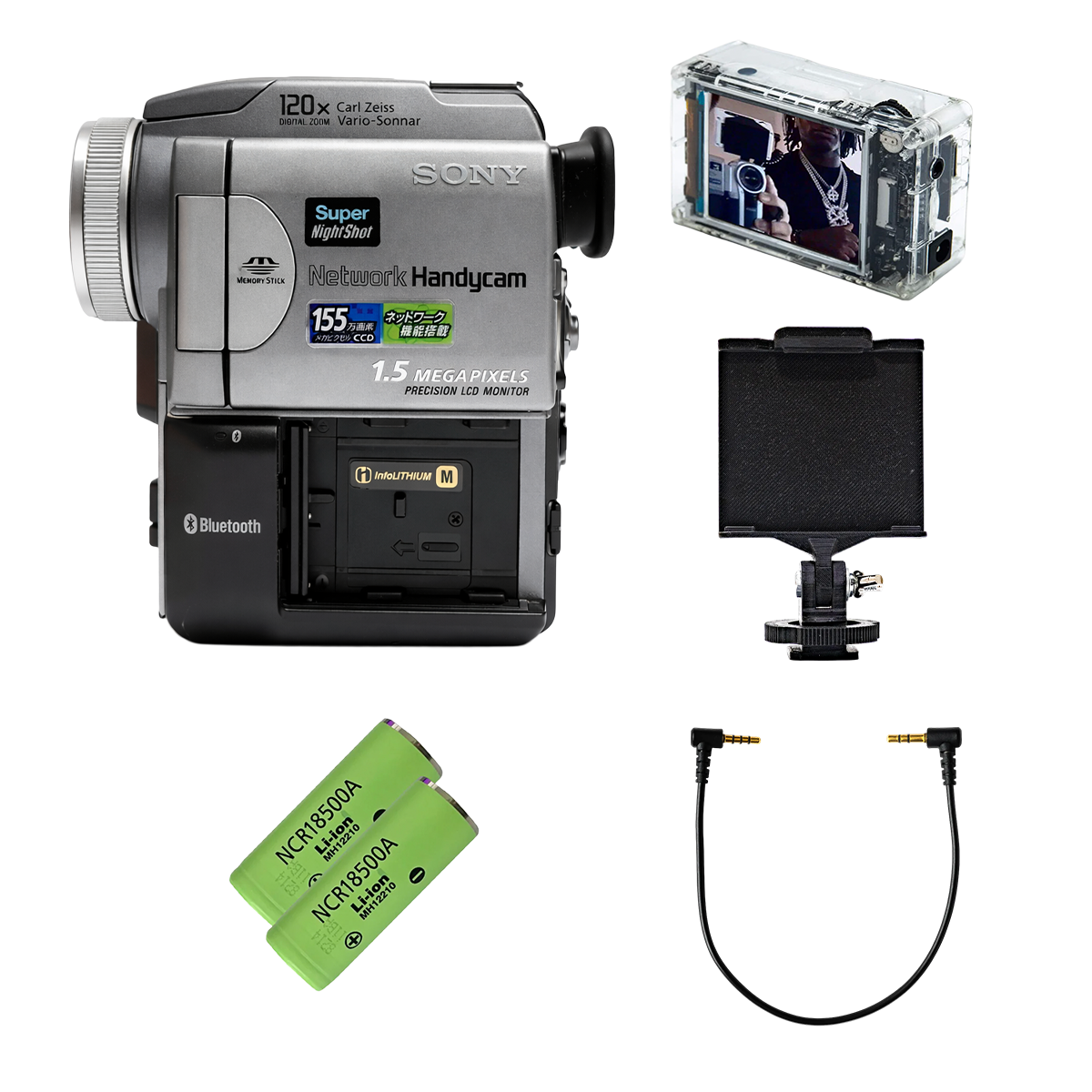 Tapeless Camcorder Komplett-Set (Sony DCR-PC120 JAPAN + INVIZ PowerPlay) – Ready to Record (ohne Akku & Ladegerät)