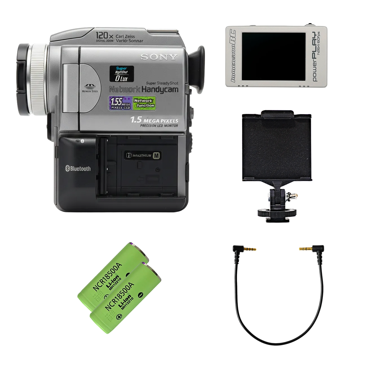 Set completo de videocámara sin cinta (Sony DCR-PC120 + PowerPlay) – Lista para grabar (sin batería ni cargador)