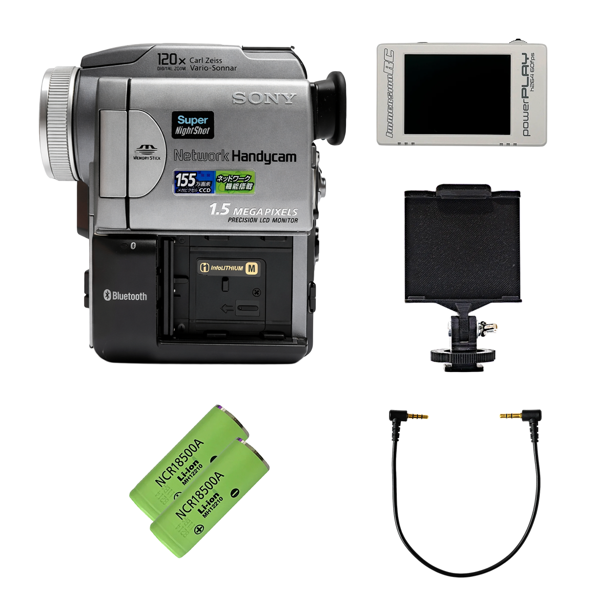 Tapeless Camcorder Komplett-Set (Sony DCR-PC120 JAPAN + PowerPlay) – Ready to Record (ohne Akku & Ladegerät)