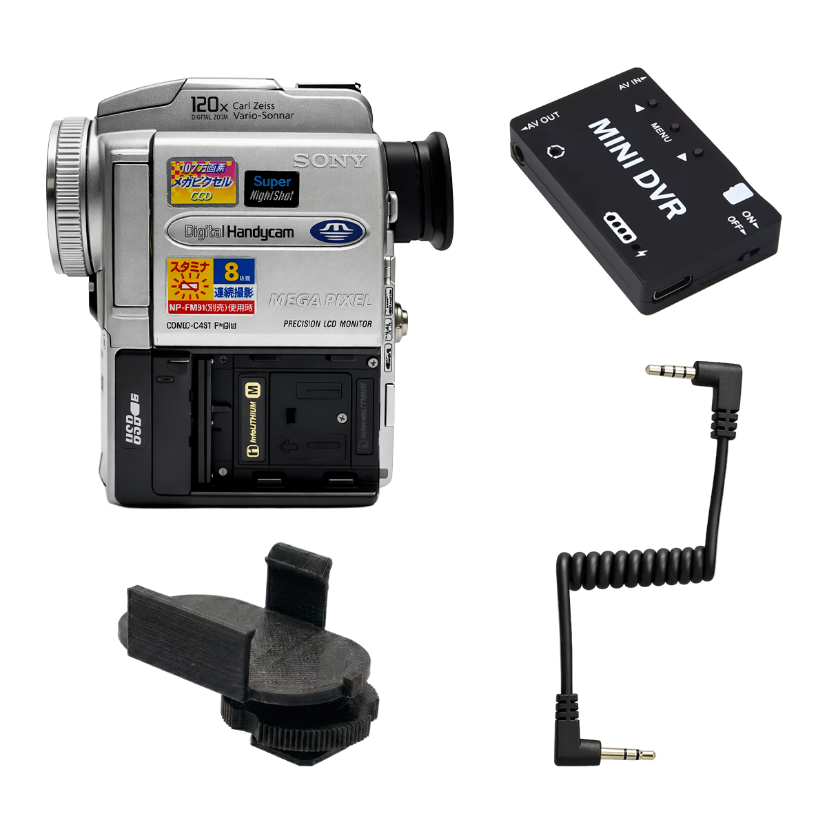 Set completo de videocámara sin cinta (Sony DCR-PC110 JAPAN + MiniDVR) – Lista para grabar (sin batería ni cargador)