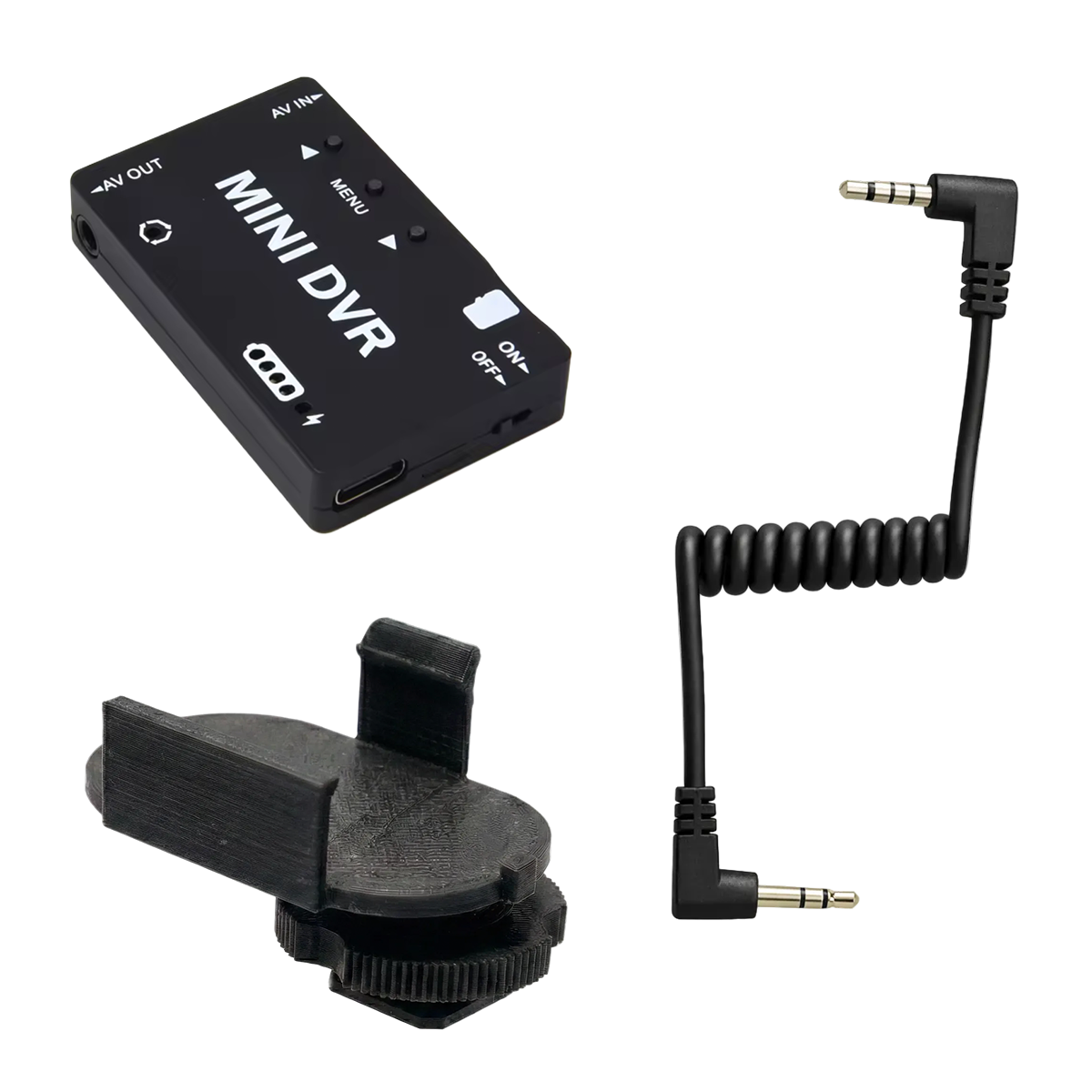 Tapeless Camcorder Bundle (MiniDVR) – Recorder, Cables & Mount (Camcorder Not Included)